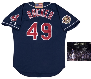 2001 John Rocker Game Used Cleveland Indians Blue Jersey and Autographed Photograph (PSA/DNA)